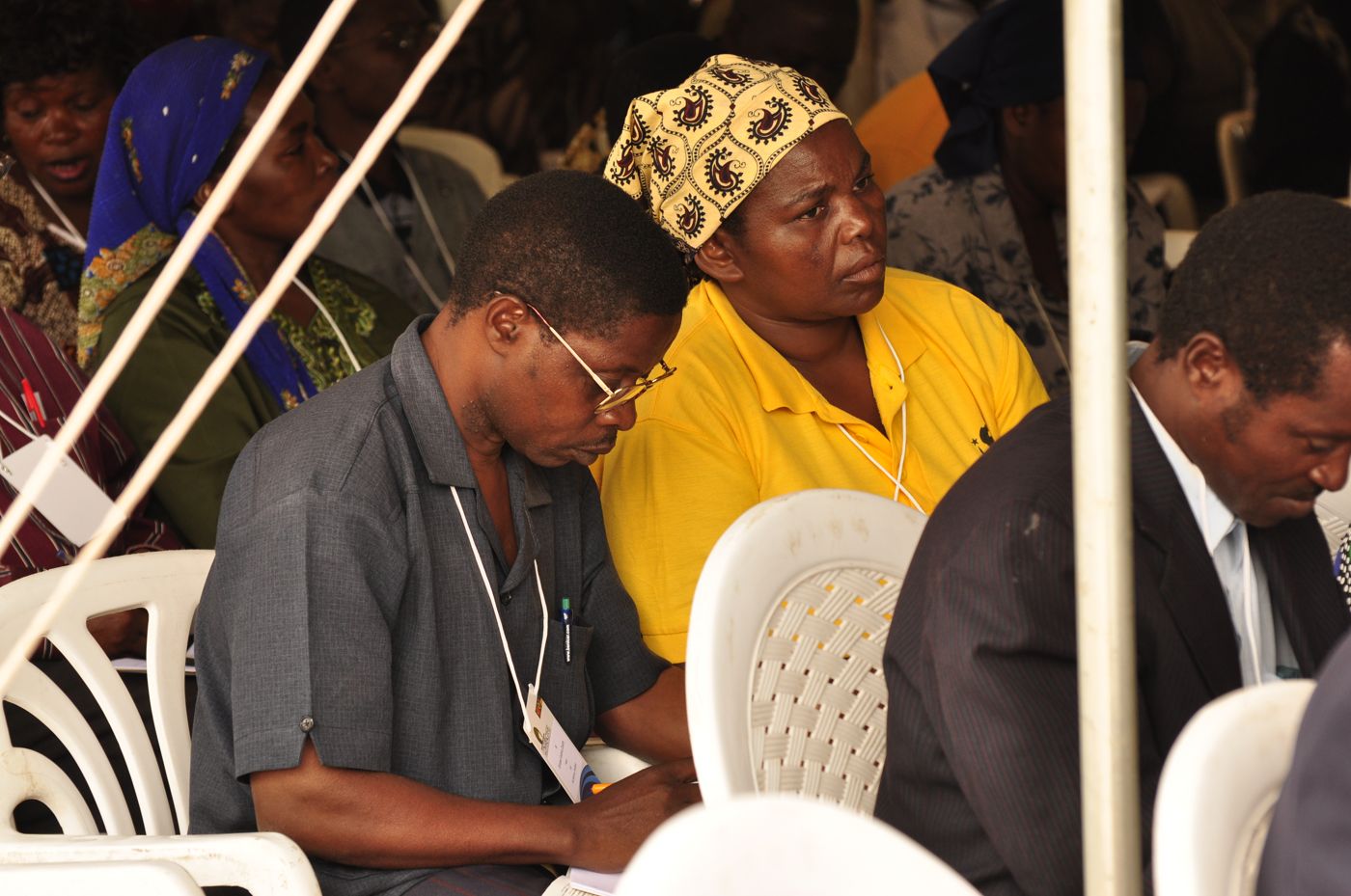 Participants listening during a training gathering